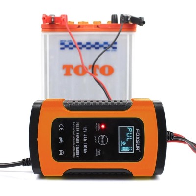 Імпульсний зарядний пристрій FOXSUR (12V, 5A) FBC1205D для легкових авто з функцією відновлення АКБ