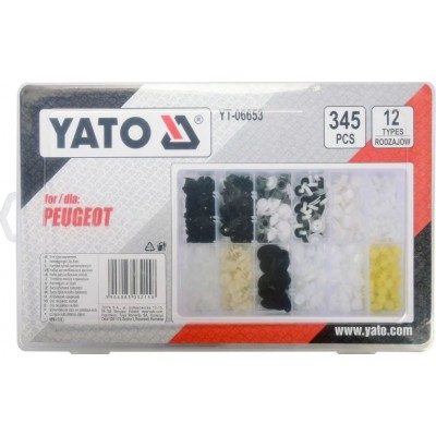Набор креплений обшивки YATO YT-06653 (клипсы и пистоны для Peugeot и других авто)