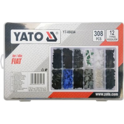 Набор креплений обшивки YATO YT-06654 (клипсы и пистоны для Fiat и других авто)