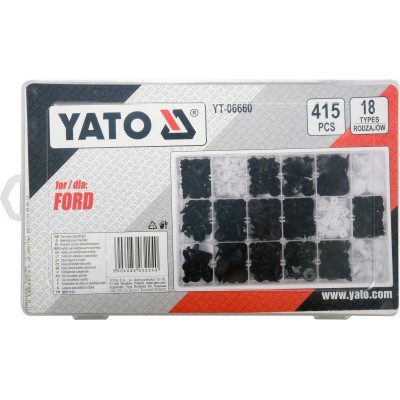 Набор креплений обшивки YATO YT-06660 (клипсы, пистоны для Ford и других авто)