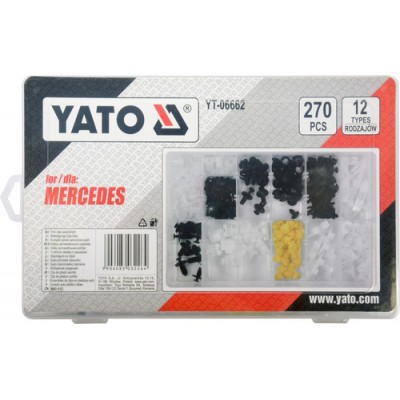 Набір кріплень обшивки YATO YT-06662 (кліпси, пістони для Mercedes та інших авто)