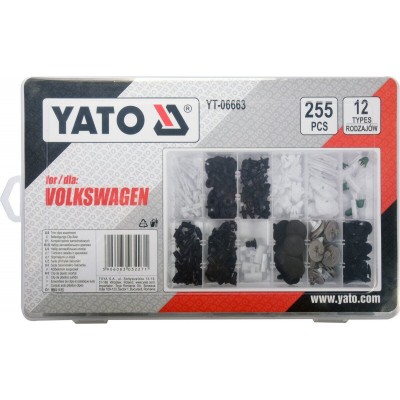 Набір кріплень обшивки YATO YT-06663 (кліпси, пістоні для Volkswagen та інших авто)