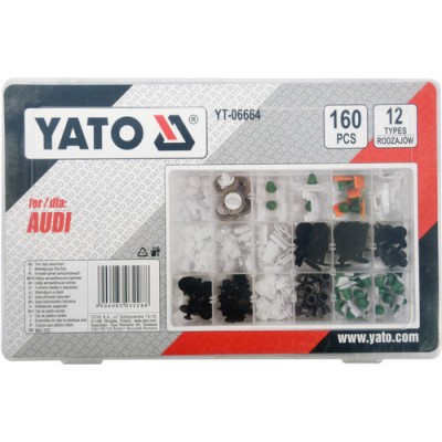 Набір кріплень обшивки YATO YT-06664 (кліпси, пістони для Audi та інших авто)