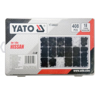 Набір кріплень обшивки YATO YT-06657 (кліпси та пістоні для Nissan та інших авто)