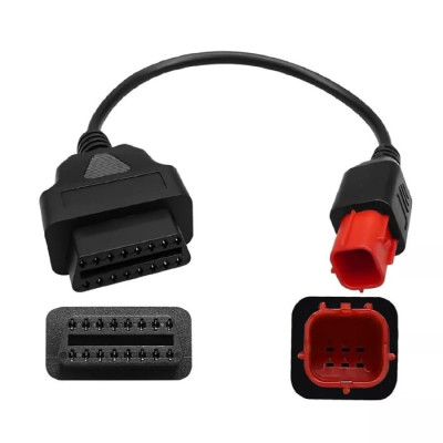 Кабель діагностичний для мотоциклів JDTech OBD Adapter Euro5 6 Pin to OBD2 (K-Line + CAN-Bus)