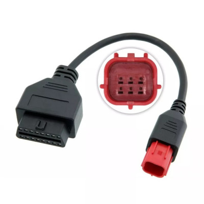 Кабель диагностический для мотоциклов JDTech OBD Adapter Euro5 6 Pin to OBD2 (K-Line + CAN-Bus)