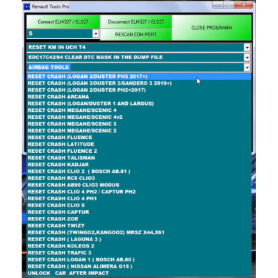 Встановлення ПЗ Renault Tools PRO - Crash Data, IMMO OFF, ключі, КМ
