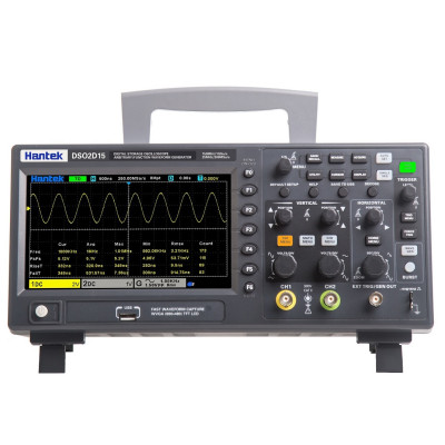 Цифровий осцилограф Hantek DSO2D15 (150MHz, 1GSa/s, 2CH, 8Mpts) настільний, з генератором сигналів