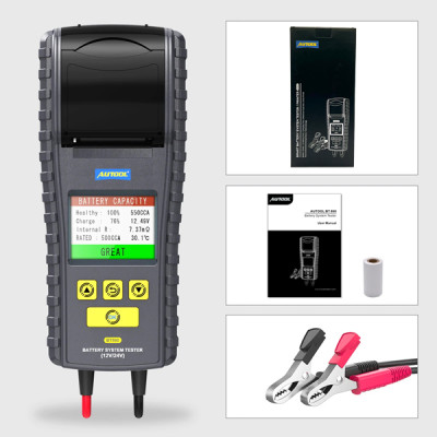 Тестер акумуляторних батарей Autool BT860 (12V, 24V) з принтером
