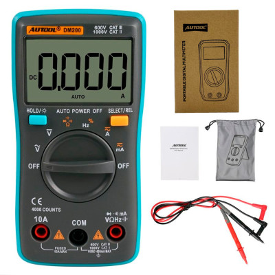 AUTOOL DM200 - LCD цифровой мультиметр переменного/постоянного тока AUTOOL DM200 - LCD цифровой мультиметр переменного/постоянного тока
