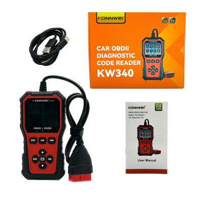 Автосканер з функцією тестера АКБ Konnwei KW340 (EOBD, OBDll, CAN)