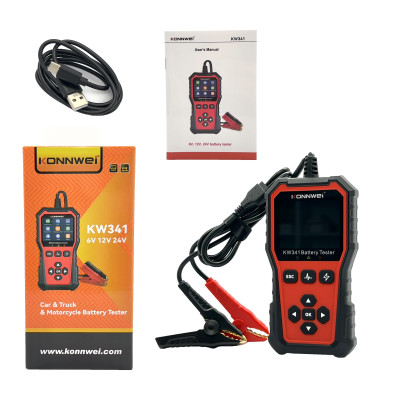 Тестер аккумуляторных батарей Konnwei KW341 (6V, 12V, 24V)