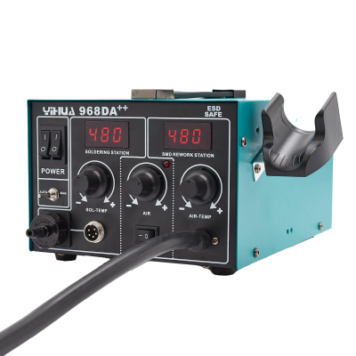 Паяльная станция YIHUA 968DA++ 3 в 1 (паяльник, фен, LCD, с дымоотводом)