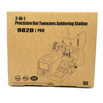 Паяльна станція YIHUA 982D-I PRO (мікропаяльник C245, паяльний пінцет C120, 90–450°C, 4 пресети, LCD)