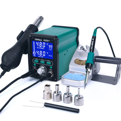Паяльная станция YIHUA 995D+ (паяльник 75W, 200-480°C; фен 650W, 100-480°C, LCD, 2в1)